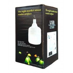 Лампа кемпінгова, 30Вт, акумуляторна, з USB зарядкою та гачком